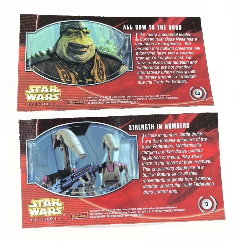 STAR WARS Episode 1 TOPPS Finest Widevision Chromium Promo Card#0 & 00 Lot Of 2